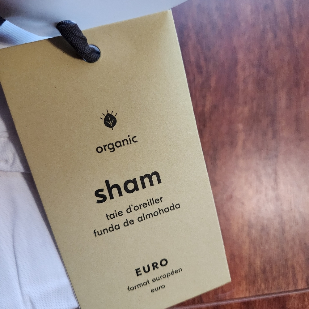 West Elm NWT Organic Cotton Euro White Sham - Picture 5 of 6